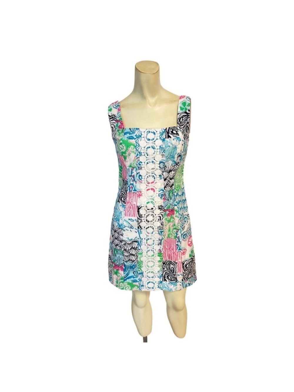 Lilly Pulitzer Idi shift Patchwork Dress Size 0 - Picture 3 of 8